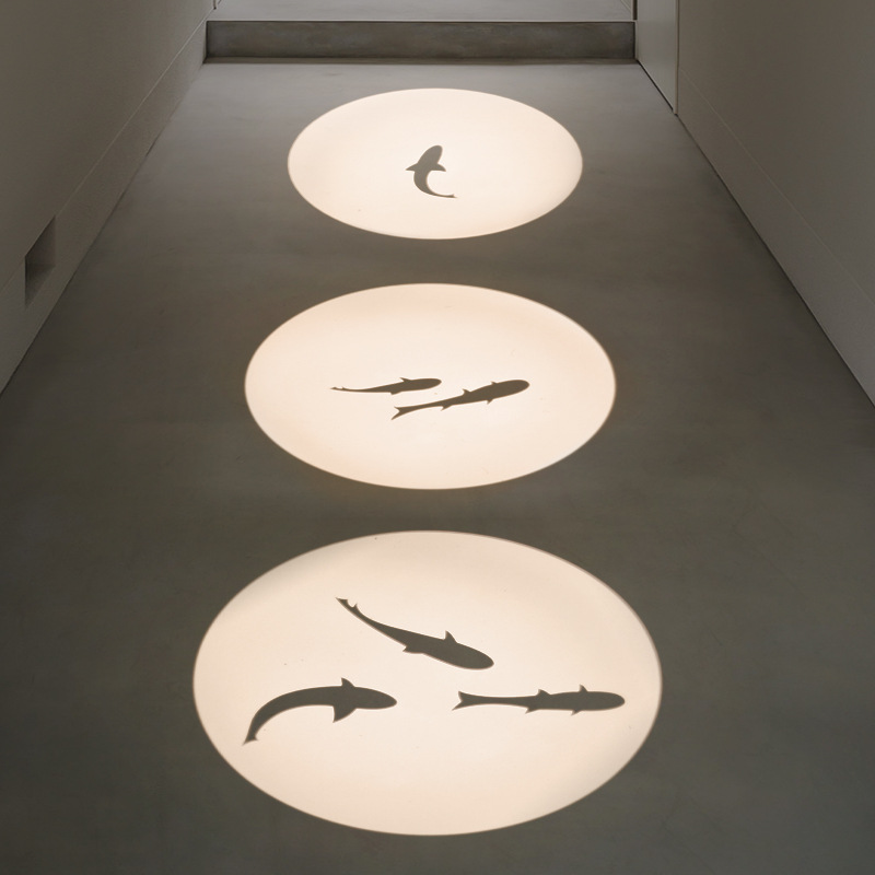 嵌入式射灯投影鱼图案玄关入户走廊过道灯家用创意氛围灯led筒灯