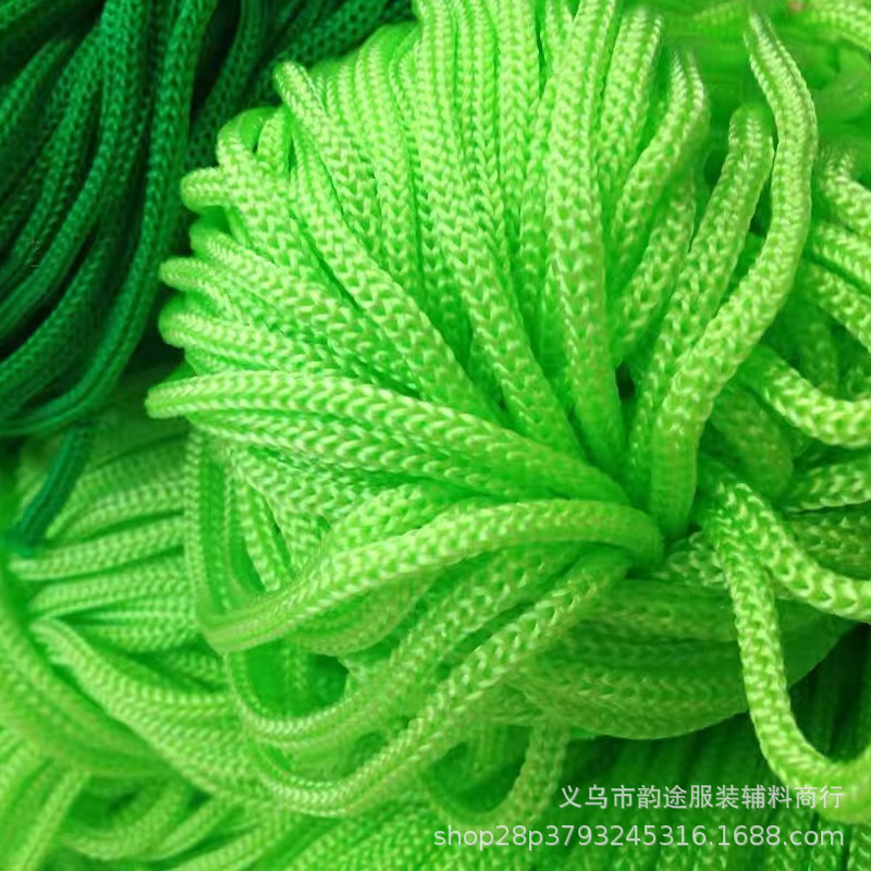 厂家现货黑白彩色 PP绳子钩针抽绳空心束口手提绳彩色编织绳