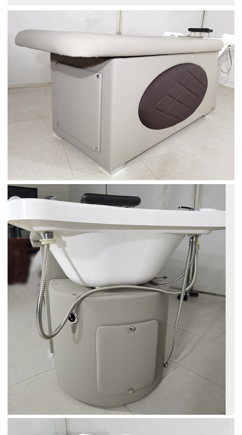 定制理发店发廊躺式洗头床 美发店泰式洗发床冲洗床平躺冲水床