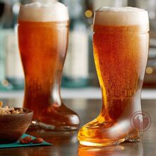 德式创意靴子传统啤酒杯精酿啤酒杯大容量扎啤杯透明玻璃酒吧趣味