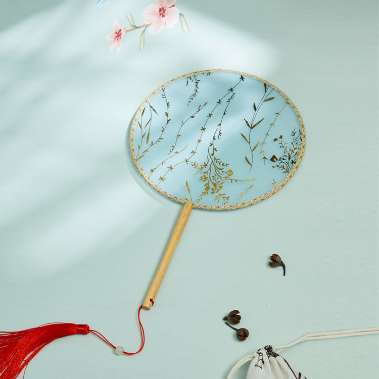 古风烫金古典新娘团扇婚庆中国风汉服宫扇diy摄影扇中式表演舞蹈