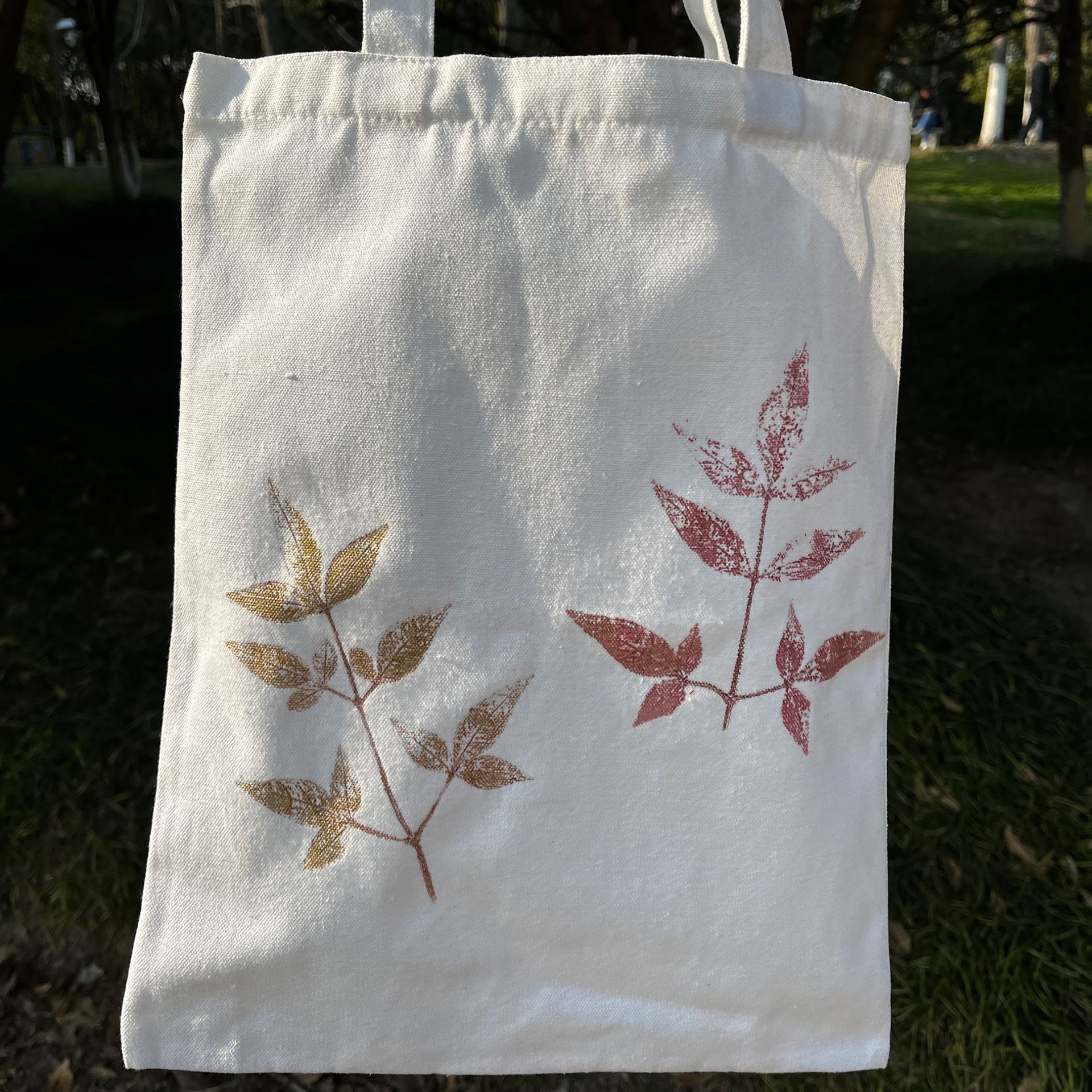 植物树叶敲拓染专用布袋 手工diy纯白帆布包涂鸦拓印扎染空白棉袋