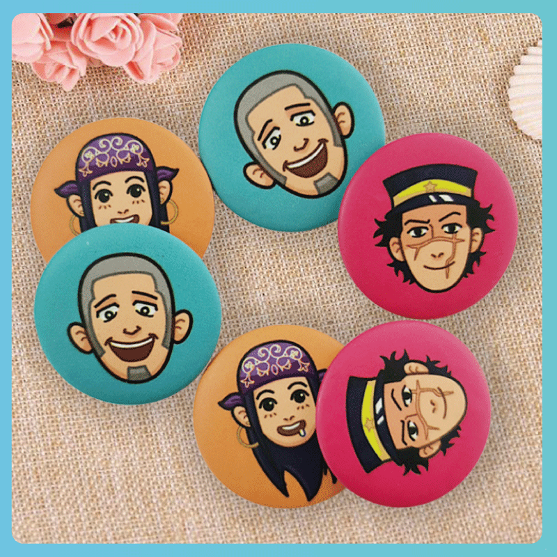 金属 卡通小尺寸马口铁胸章 哑膜光膜镭射膜星幻膜