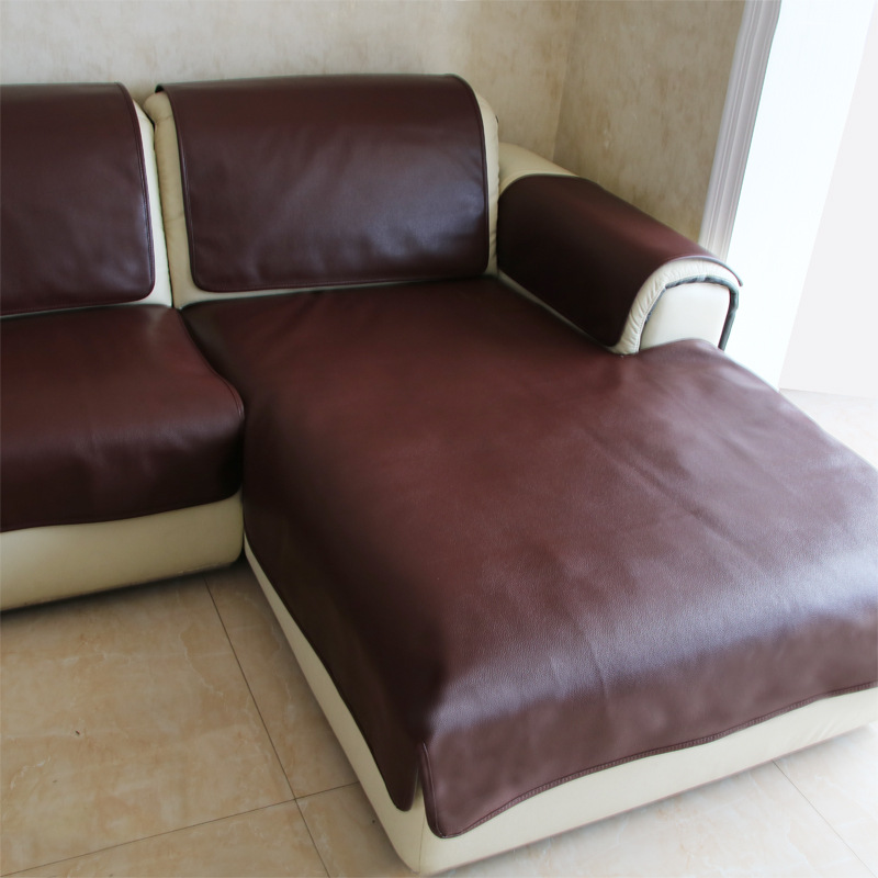 沙发垫皮革pvc皮防滑防水耐磨纯色黑色坐垫组合沙发客厅四季通用