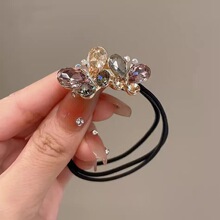 韩版新款优雅蝴蝶发绳森系闪钻头绳少女扎头发皮筋高弹力发圈头饰