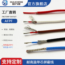 耐高温单芯屏蔽线单芯屏蔽电缆AFPF铁氟龙屏蔽线防腐耐油0.5平方