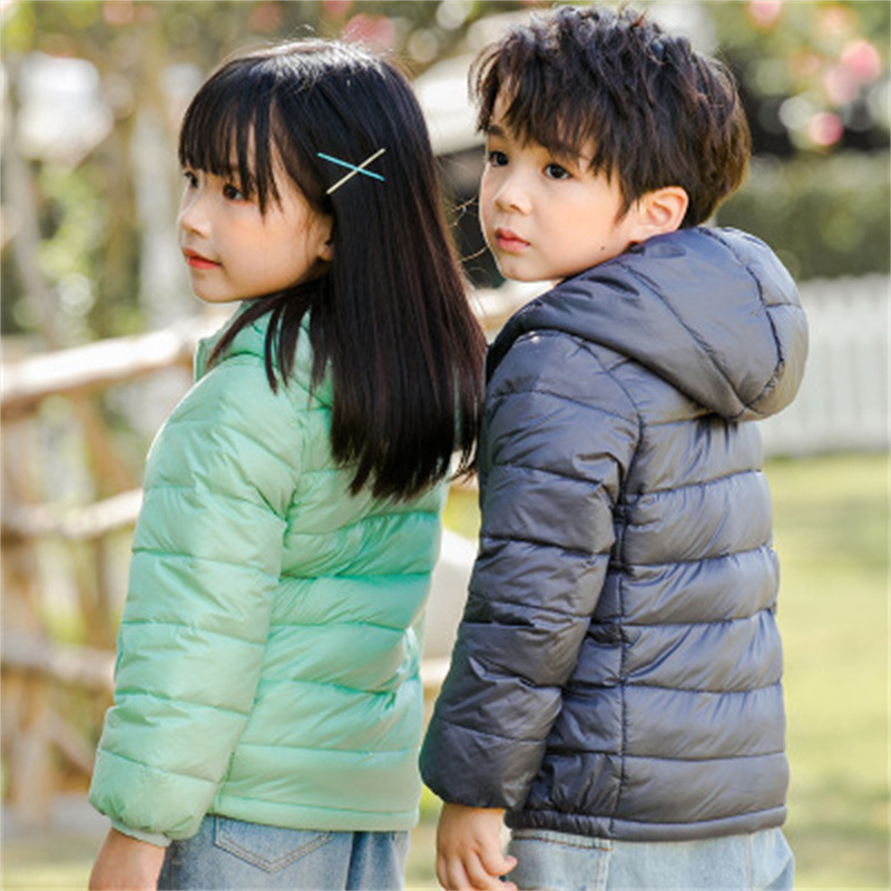 2024 New Children's Lightweight down Jacket Children's Clothing Mid-Length Autumn and Winter Cotton-Padded Coat Korean Style down Cotton Jacket Women's Coat