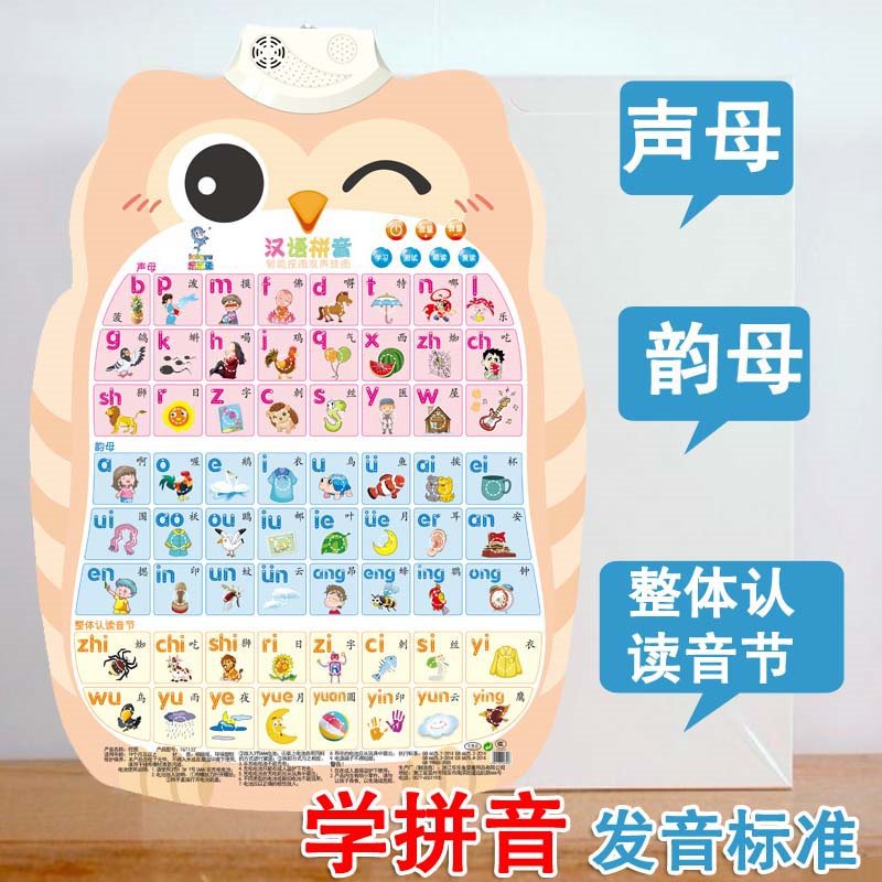 儿童汉语拼音声母韵母发声挂图一年级学习套语言挂图字母表墙贴