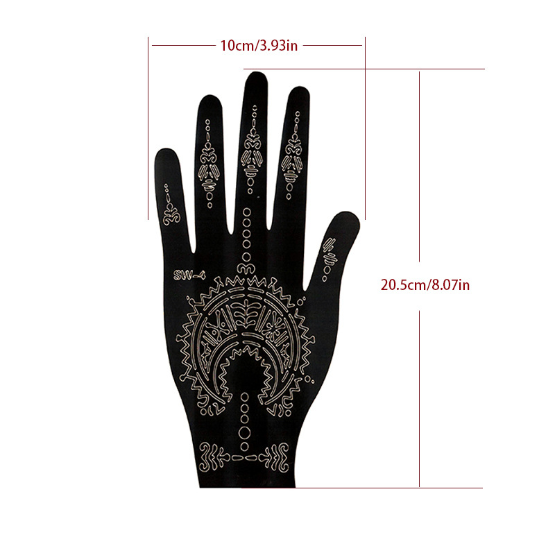 Flower Hand Hand Hand Painted Tattoo Template India Lily Magnolia Cream Hollow Tattoo Hand Shape Palm Template Tattoo Sticker