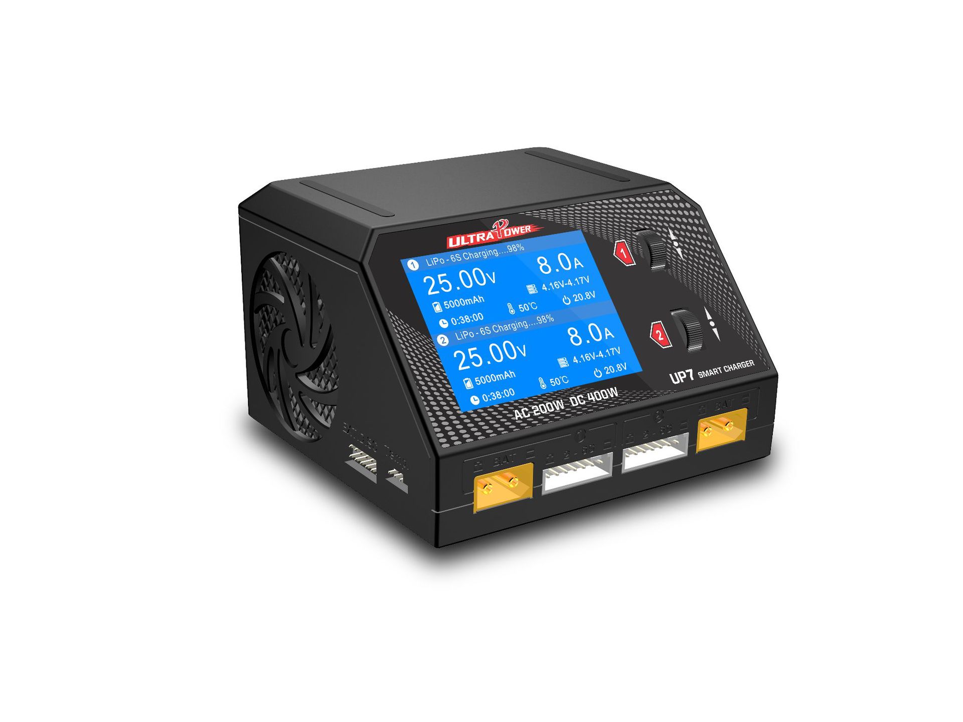 ultrapower新款up7 双通道 ac200w10a无人机 植保机 锂电池充电器