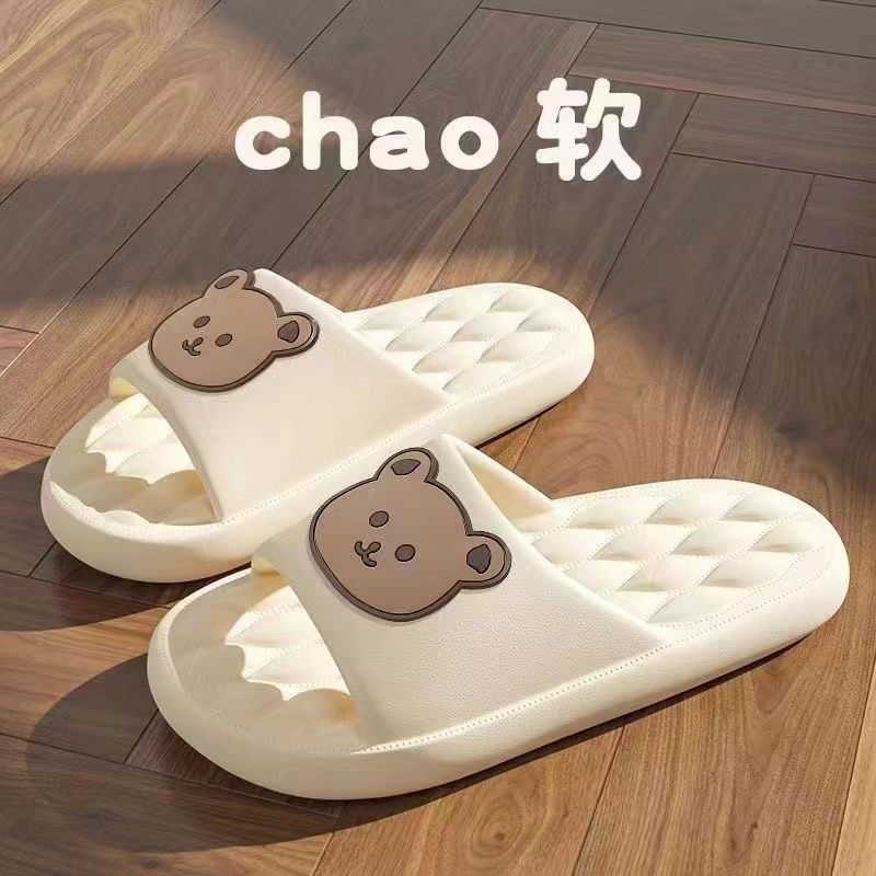 Couple Slippers Female Summer Outdoor Wear Indoor Home Bathroom Bath Cute Cartoon Household Sandals in Stock Wholesale Generation Hair