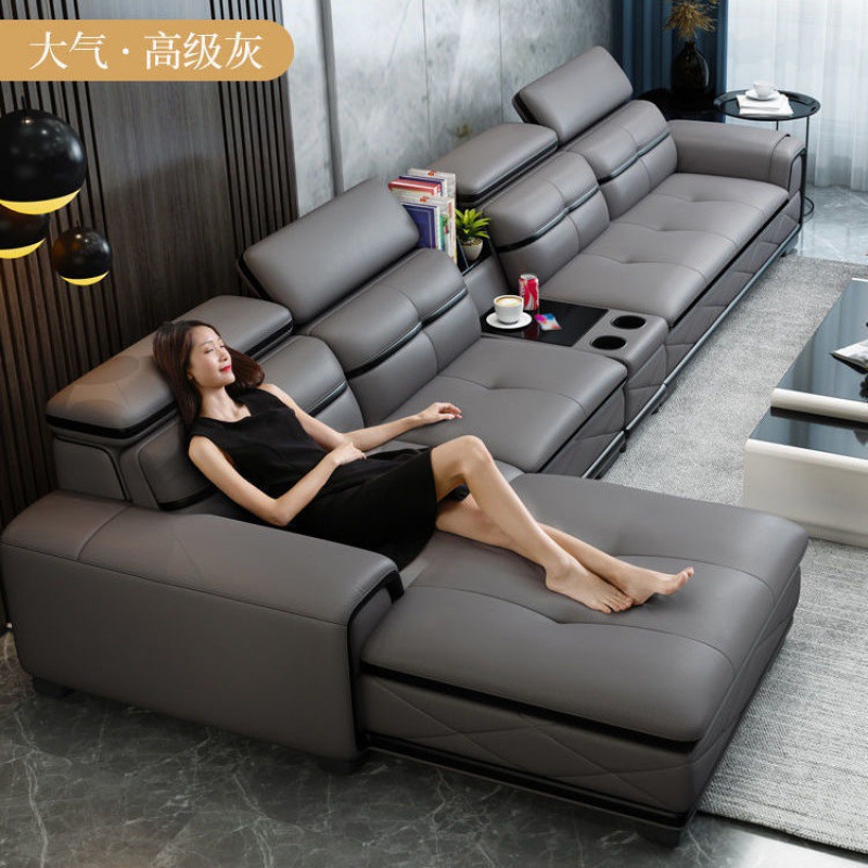 现代真皮沙发头层牛皮大小户型皮艺沙发客厅转角组合套装沙发丿