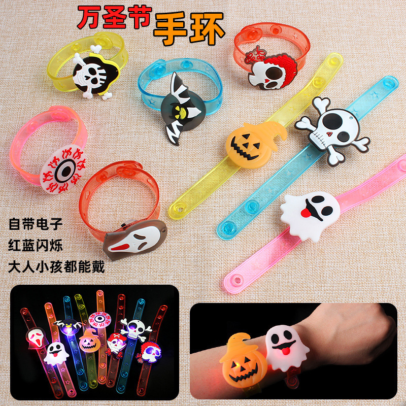 Luminous Halloween Ring LED Flash Christmas Finger Lights Colorful Bracelet Toy Small Gifts for Children Wholesale