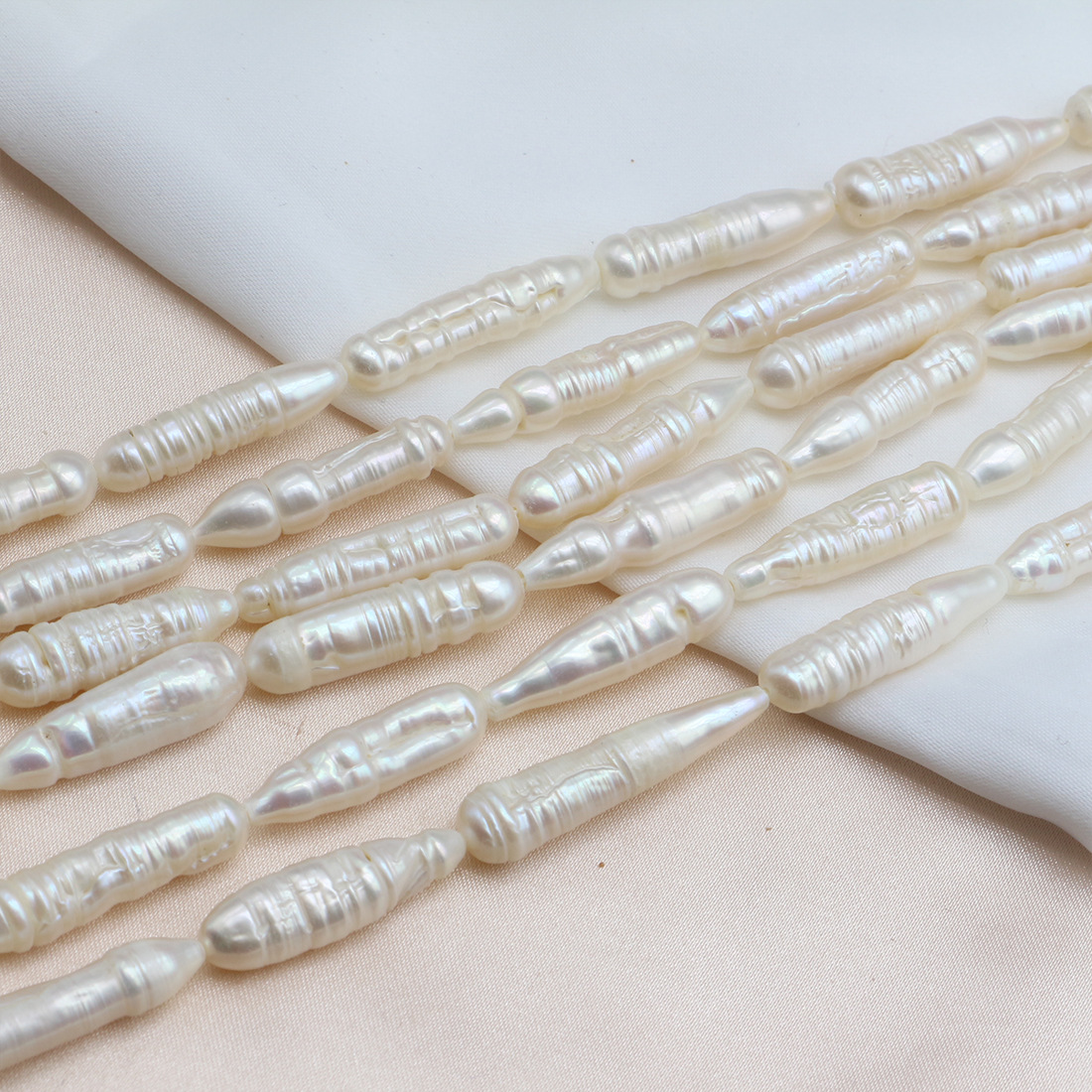 新品巴洛克螺纹牙签珠天然淡水珍珠半成品散珠diy手工饰品原材料