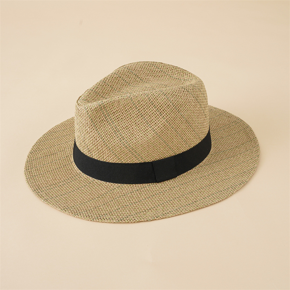 夏天草帽大沿礼帽女士太阳帽子遮阳帽沙滩帽凉爵士帽防晒