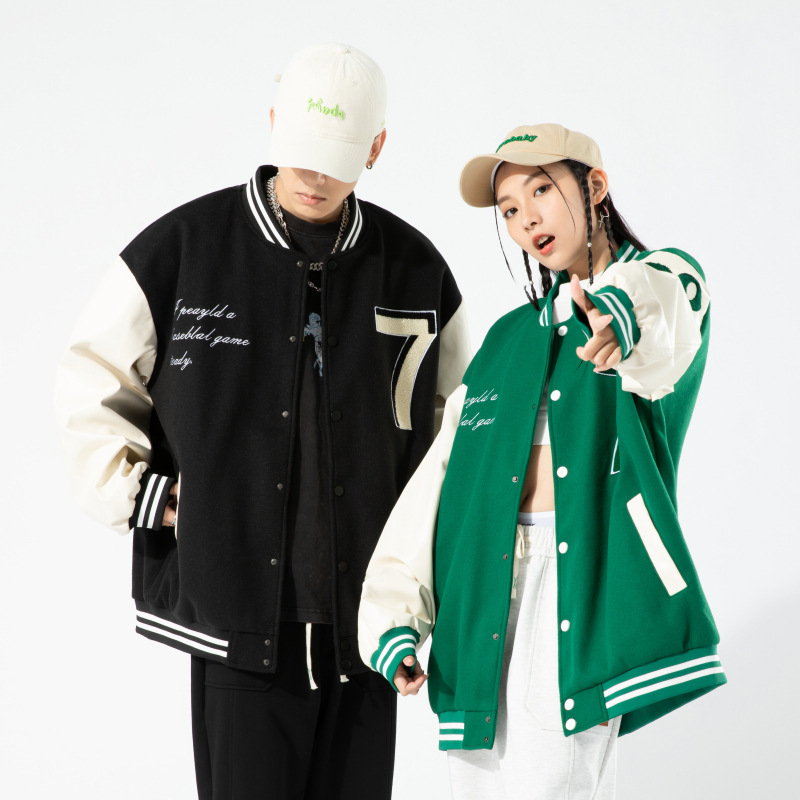 春秋拼接撞色棒球服男士夹克潮牌学生衣服休闲美式复古情侣外套潮