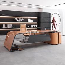 烤漆豪华办公桌简约现代白色大班台创意个性老板桌办公室家具桌椅