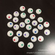 新款13mm彩色毛毛球眼睛Diy树脂饰品配件3D斗鸡眼精灵眼黑白眼睛