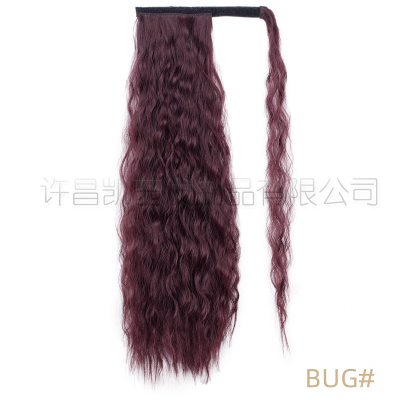 European and American Style Wig European and American Long Curly Wig Female Wigs Corn Curler Velcro Hair Extension Ponytail Chemical Fiber Wig Set