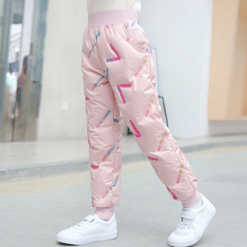 儿童冬款裤子女童羽绒棉裤新款加厚高腰保暖裤女童冬天外穿-阿里巴巴
