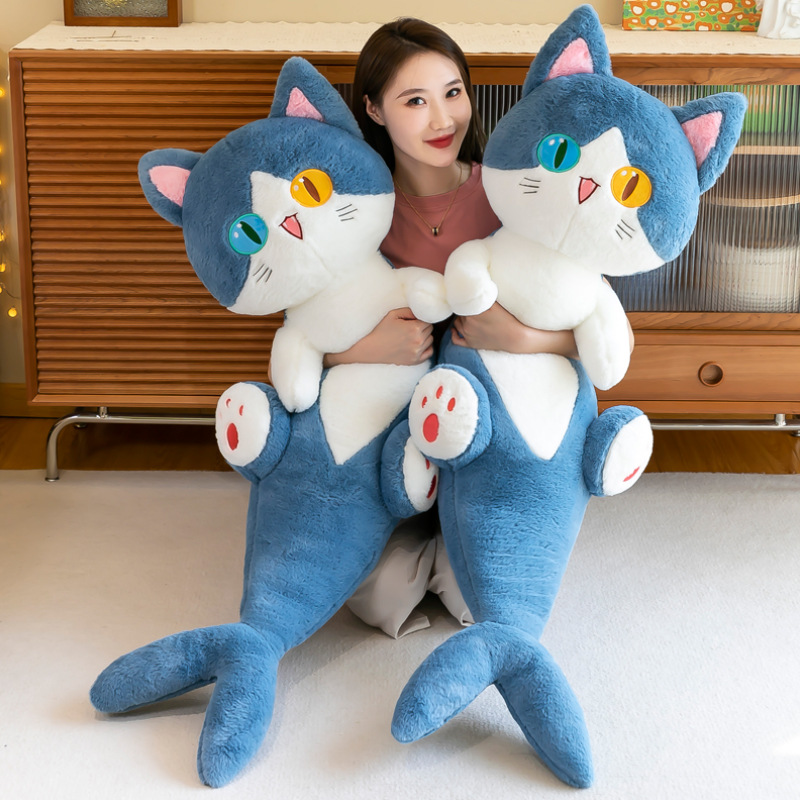 Foreign Trade Wholesale Shark Cat Doll Plush Toys Marine Animal Doll Girl Children Sleep Companion Pillow