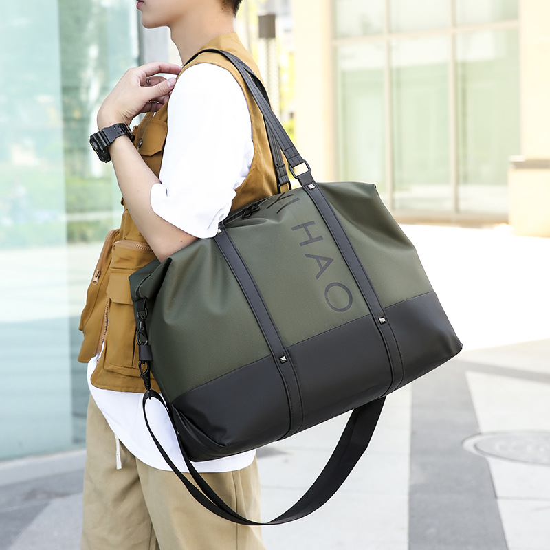 新款男手提包休闲出差便携单肩包男士大容量外出旅游袋商务旅行包