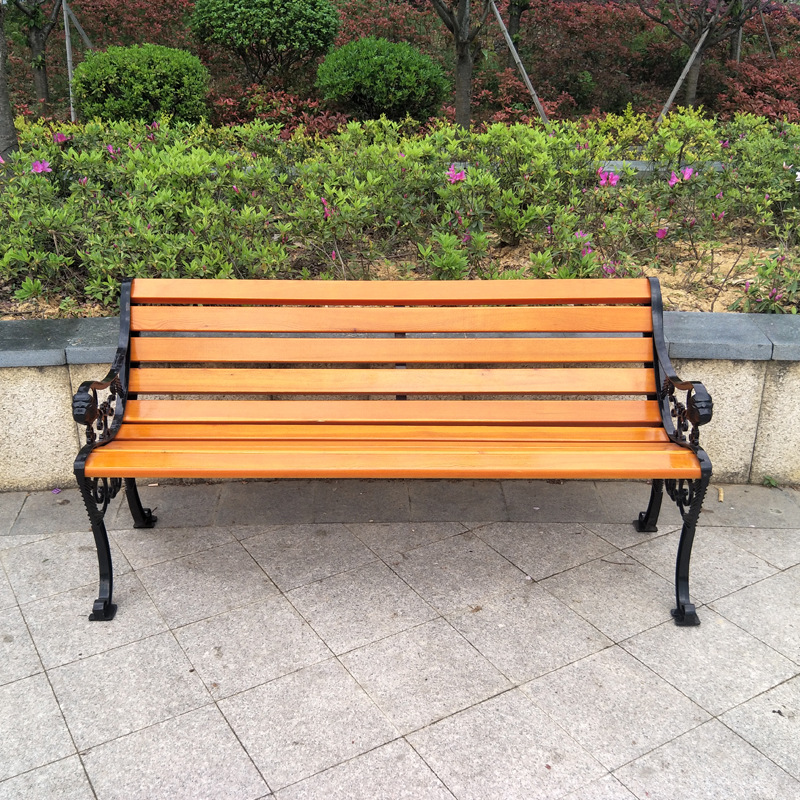 公园椅 户外长椅庭院双人靠背长条凳子室外塑木休闲座椅铁艺厂家公园