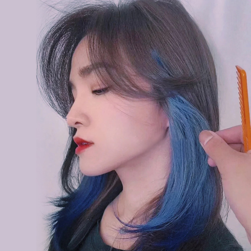 挂耳染发片假发片遮白发女长发鬓角假发片两边短发微卷两侧一片式