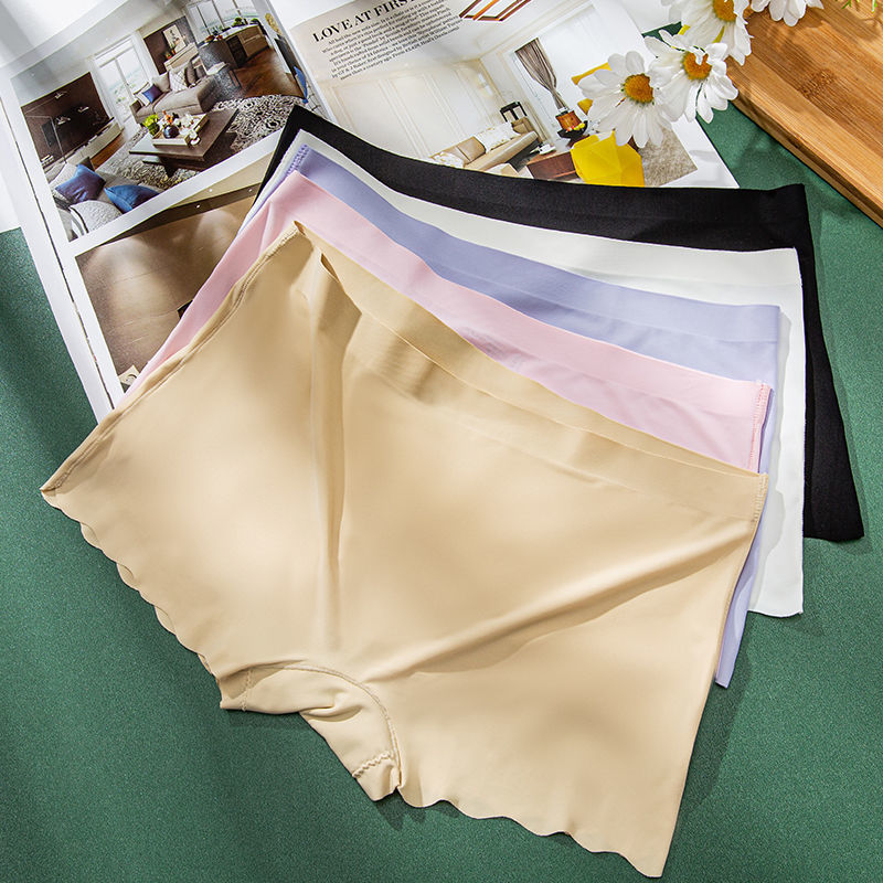 中腰冰丝无痕女士平角内裤女抗菌档学生韩版防走光少女四角内裤女