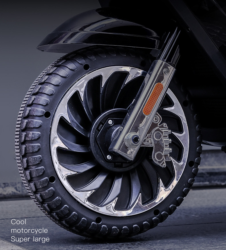 儿童电动摩托车可坐大人男孩双人充电三轮车大号宝宝玩具车双驱