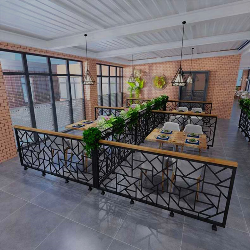 卡座屏风隔断玄关卡座屏风餐厅网格宝箱工业镂空隔断饭店隔间装饰