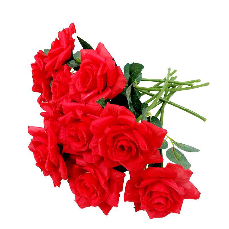 Artificial Rose Single Valentine's Day Rose Flower Arrangement Wedding Celebration Living Room Ornament Decoration Wholesale