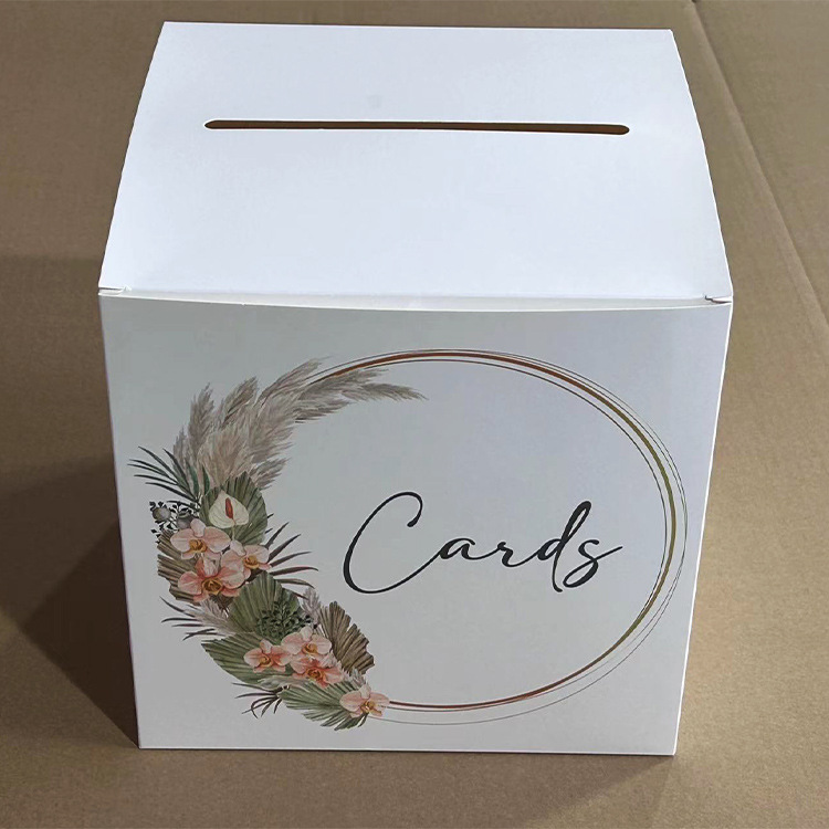 特惠清仓抽奖盒白卡纸印刷空盒外贸简约小清新风白色大号盒子批发