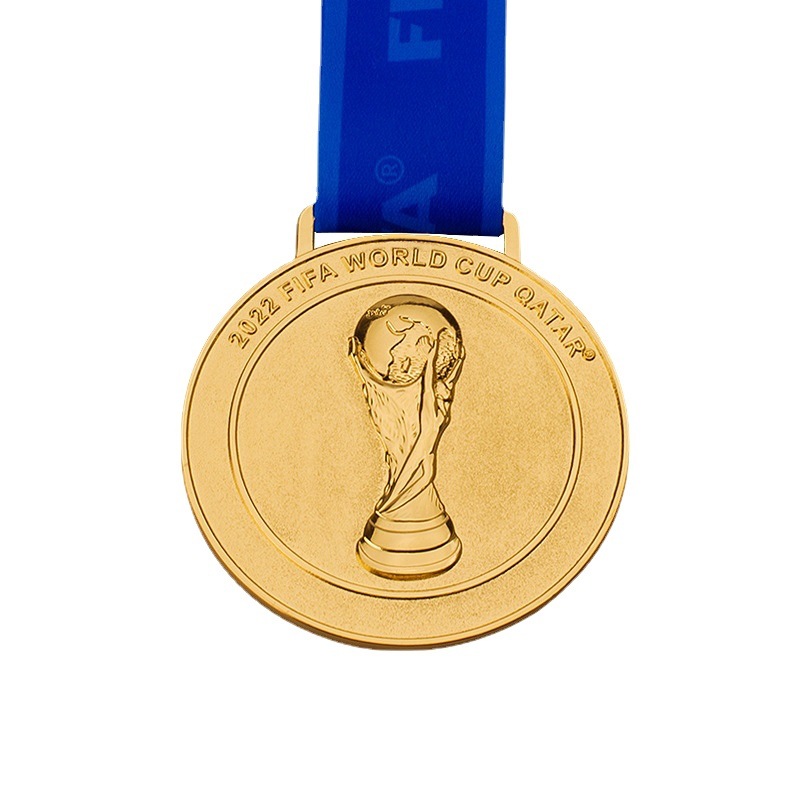 跨境热销2022世界杯奖牌 足球联赛奖牌 卡塔尔足球比赛奖牌批发