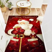 跨境圣诞节地毯地垫圣诞老人红色礼品礼物广告垫客厅卧室入户垫