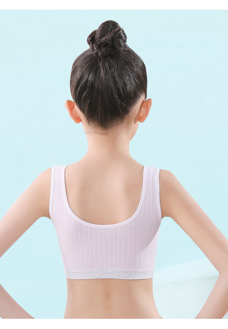 新款少女学生发育期内衣女小背心蝴蝶结无缝运动抹胸内衣厂家直供