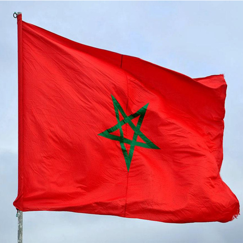 moroccoflag90150cm摩洛哥国旗上下打孔国旗现货批发