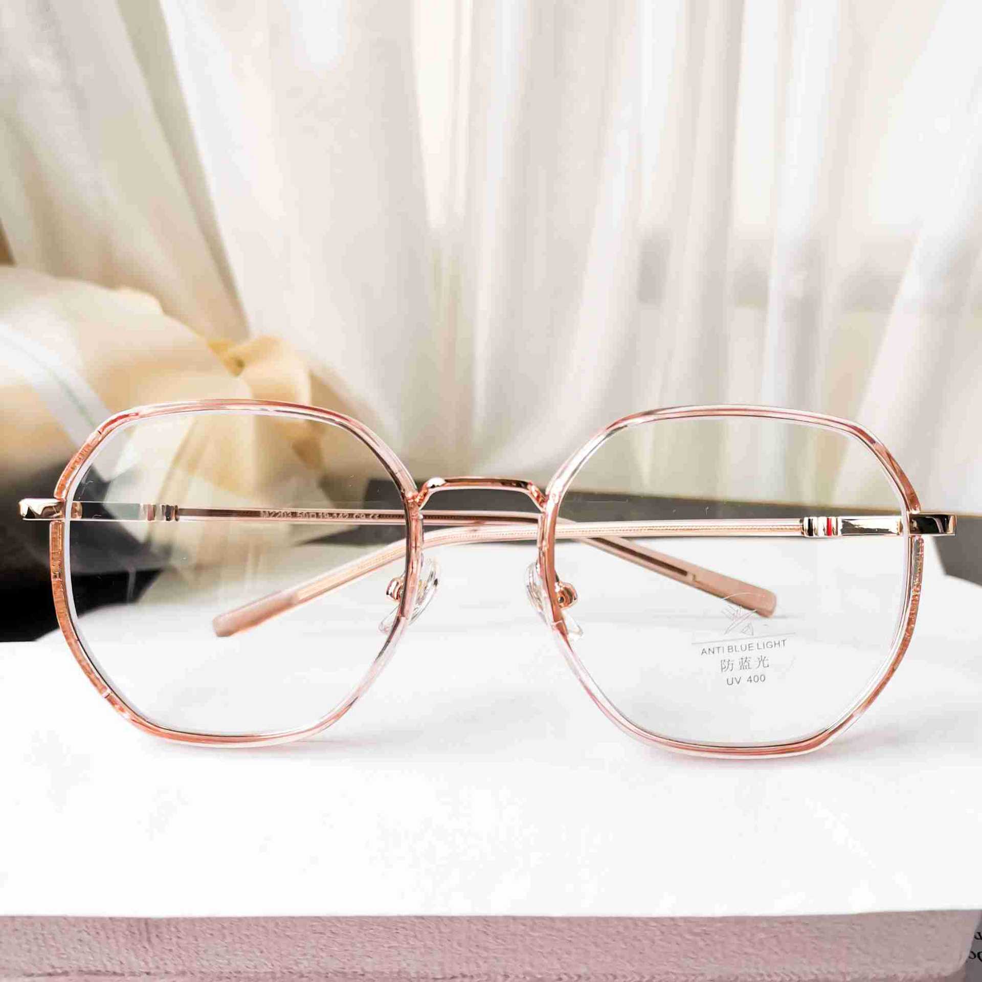 2021新日系眼镜框女多边形近视眼镜架男女一件代发高度数宽边眼镜