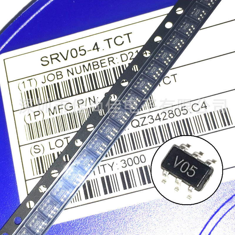 tct 丝印v05 sot23-6 tvs二极管 esd静电保护管