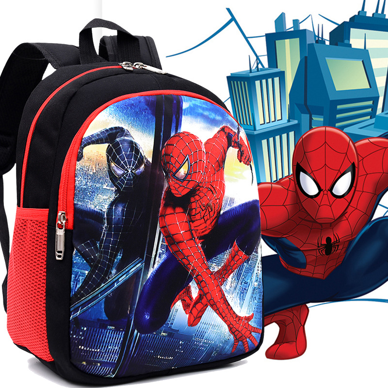 2021 New Spider-Man Kindergarten Backpack Western Style Boy Cute Cartoon Men's Medium and Small Class Ultra-Light Travel Backpack