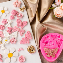 蝴蝶结模具造型花朵花瓣橱窗蝴蝶结翅膀硅胶模具蛋糕装饰工具送礼