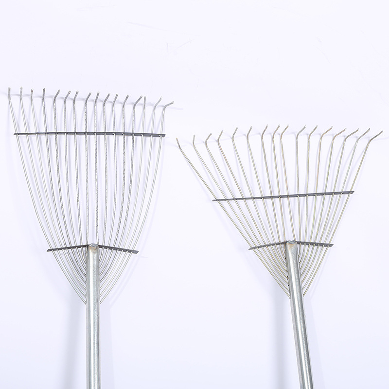 Rake Wholesale Steel Wire Rake Iron Rake Pitchfork Steel Wire Rake Grass Dead Leaf Farming Rake Telescopic Rake Multi-Tooth Rake Long Brush Holder Rake