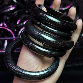 精艺珠宝黑色舒俱来手镯天然南非料带天铁黑苏石苏纪石工厂批发