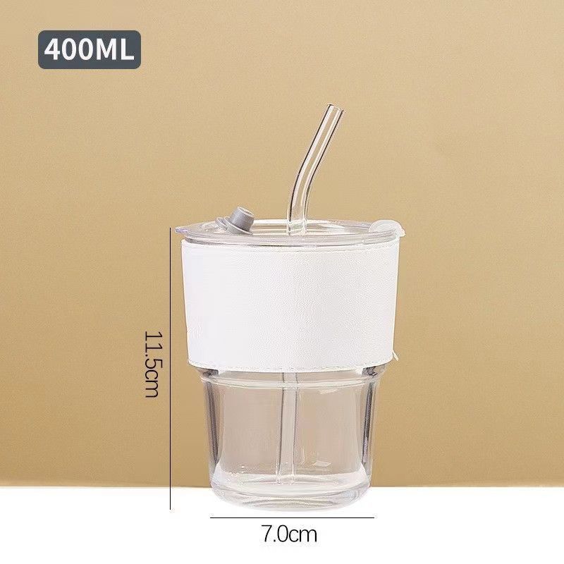 Wholesale Internet Celebrity Ins Style Bamboo Festival Glass Straw Cup Opening Ceremony Advertising Gift Cup Summer Coffee Or Tea Cup