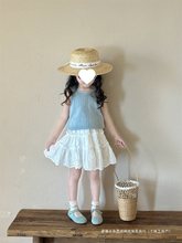 女童纯色针织背心2024夏季新款韩版儿童无袖上衣中小童2-7岁马甲