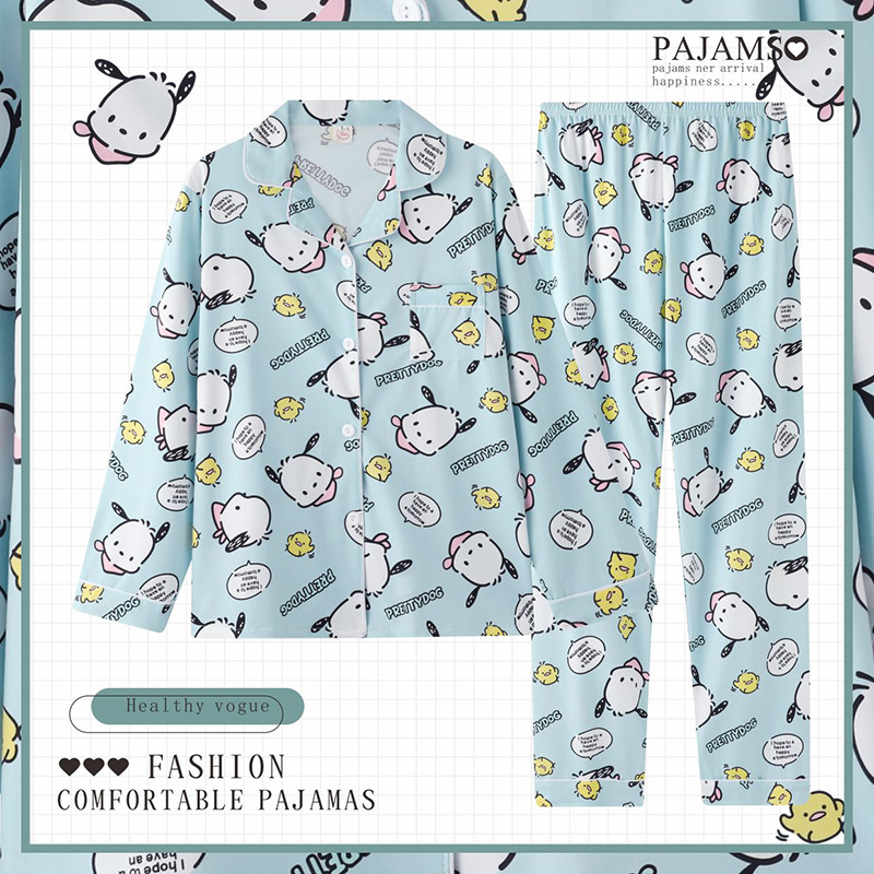 Clow M Pajamas Women's Spring and Autumn Cotton Long Sleeve Cute Cartoon Japanese Ins Student Homewear Winter Suit