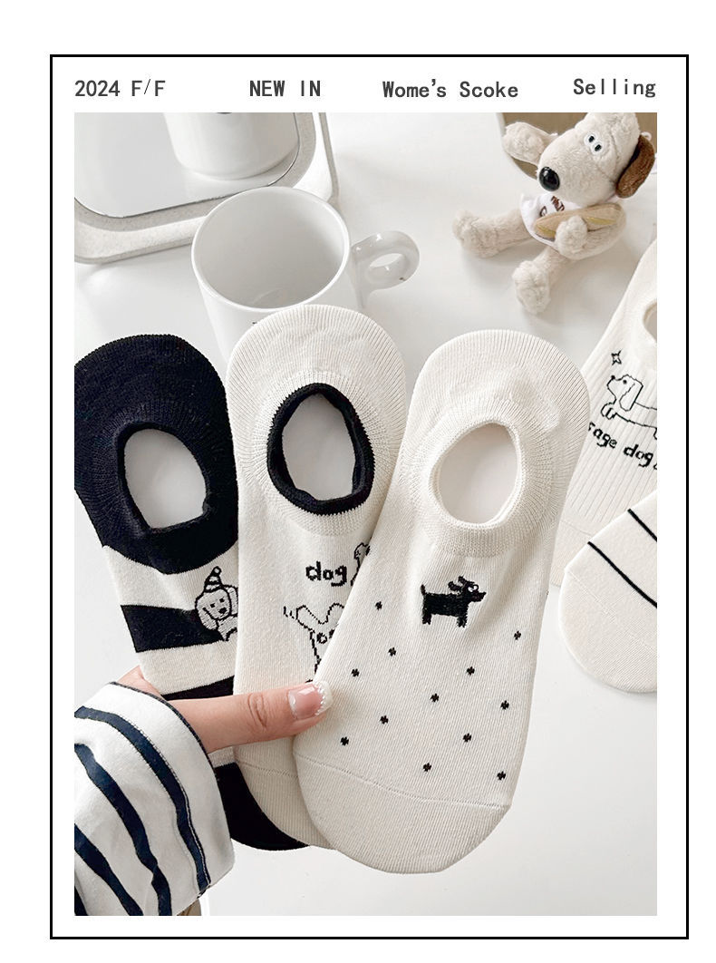 可爱卡通袜子女船袜夏季薄款低帮浅口隐形袜ins潮网红防滑不掉跟详情2