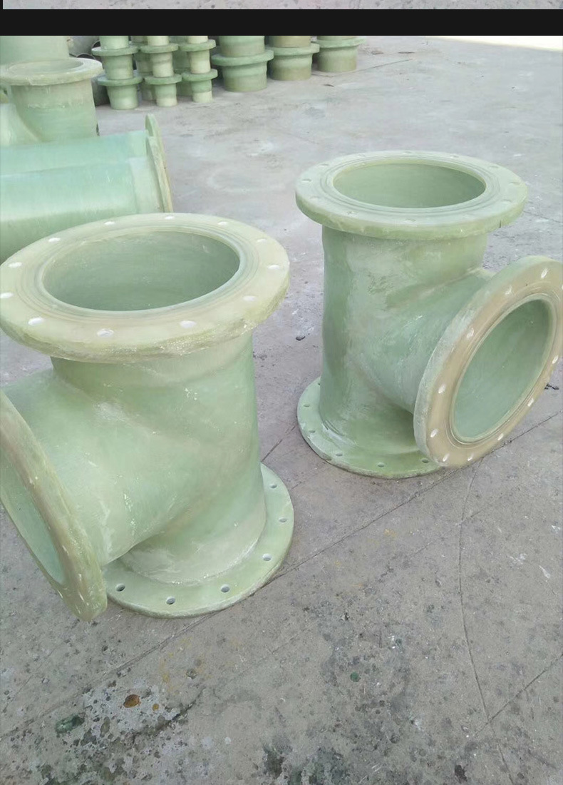 玻璃钢管件变径法兰耐腐蚀抗老化45°90°通风弯头三通四通链接