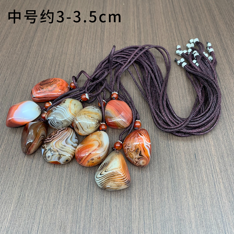 Natural Twining Line Agate Rough Stone Hand Pieces Pendant Chalcedony Agate Handle Piece Jade Hand Playing Pieces Necklace Sweater Chain