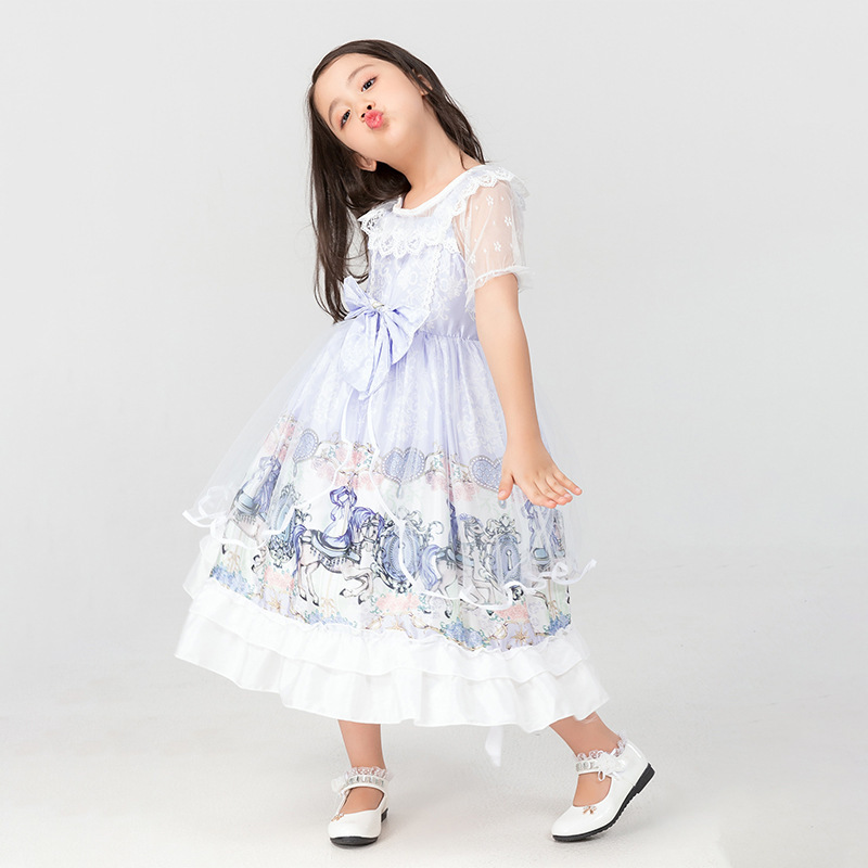 女童2023夏款童装lolita洋装洛丽塔风连衣裙洋气表演公主裙萝莉塔